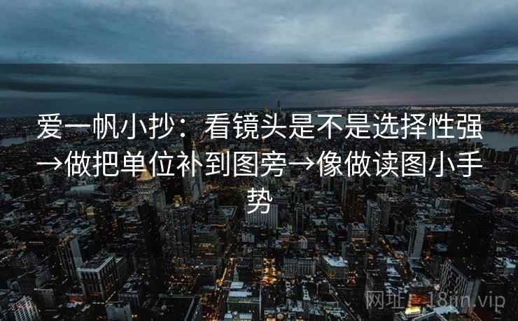 爱一帆小抄：看镜头是不是选择性强→做把单位补到图旁→像做读图小手势  第1张