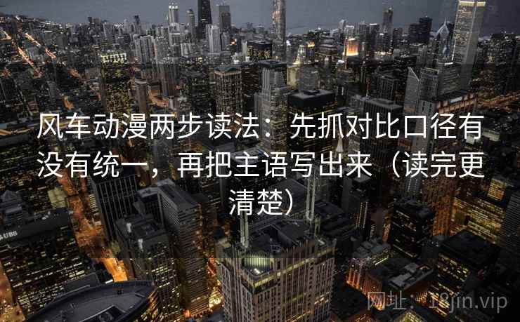 风车动漫两步读法：先抓对比口径有没有统一，再把主语写出来（读完更清楚）