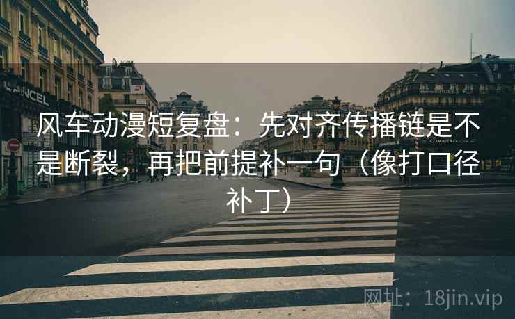 风车动漫短复盘:先对齐传播链是不是断裂,再把前提补一句(像打口径补丁) 第2张 风车动漫短复盘:先对齐传播链是不是断裂,再把前提补一句(像打口径补丁) 第2张