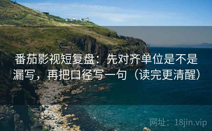 番茄影视短复盘:先对齐单位是不是漏写,再把口径写一句(读完更清醒) 第2张 番茄影视短复盘:先对齐单位是不是漏写,再把口径写一句(读完更清醒) 第2张